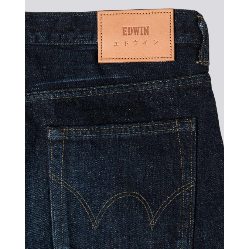 Edwin Regular Tapered Jeans - Made in Japan - Blue Dark Used L32