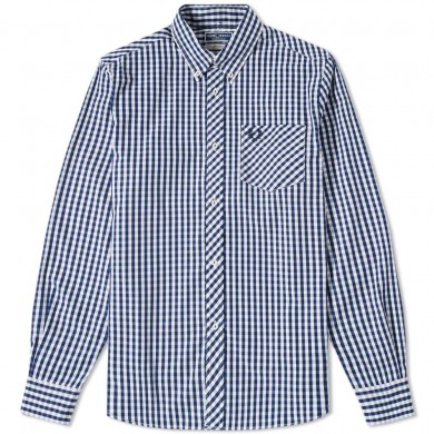 Fred Perry Reissues Gingham Shirt Navy
