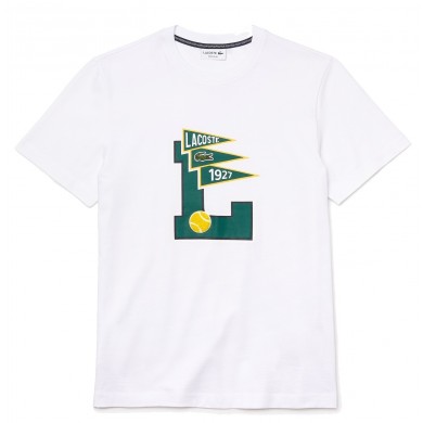 Lacoste Pennants L Badge Cotton Tee White
