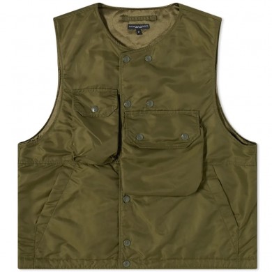 Engineered Garments Cover Vest Olive Flight Satin