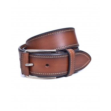 Bellido Jeans Double Stitching Leather Belt Brown