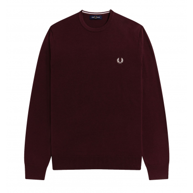 Fred Perry Authentic Crew Knit Oxblood