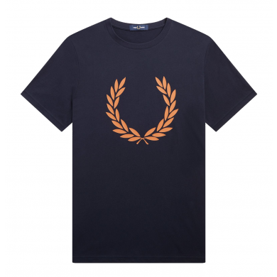 Fred Perry Laurel Wreath Graphic Print Tee Navy