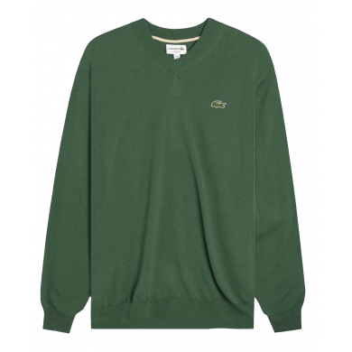 Lacoste Jersey Tricot V Neck Green