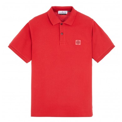 Stone Island 22R39 Cotton Pique Polo Shirt Red