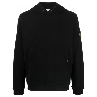Stone Island 61720 Garment Dyed Hooded Sweatshirt Black
