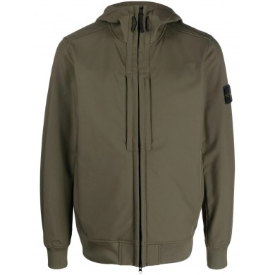 Stone Island Q0122 Soft Shell-R_E.Dye® Technology Recycled Polyester Jacket Olive Green