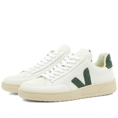 Veja V-12 Leather Sneaker White & Green