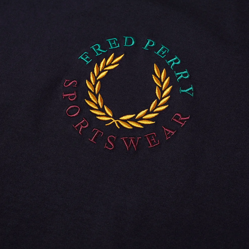 Fred Perry Authentic Embroidered Laurel Logo Tee Navy