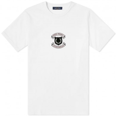 Fred Perry Authentic Embroidered Shield Tee Snow White