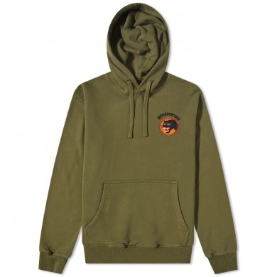 Maharishi Vintage Panther Patch Hoody Olive