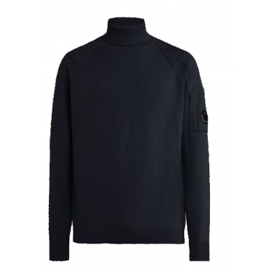 C.P. Company Lambswool Roll Neck Jumper Total Eclipse