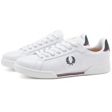 Fred Perry Authentic B722 Leather Sneaker White & Navy
