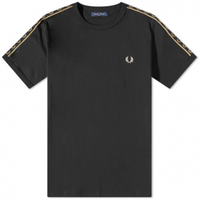 Fred Perry Authentic Ringer Tee Black & Gold