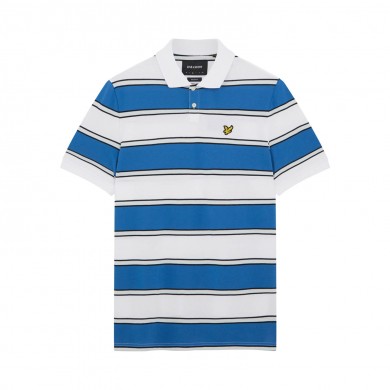 Lyle & Scott Broad Stripe Polo Shirt Spring Blue